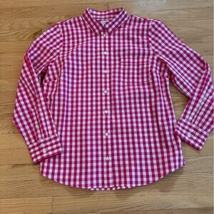 J. Crew Red and White Checkered Men's Shirt
